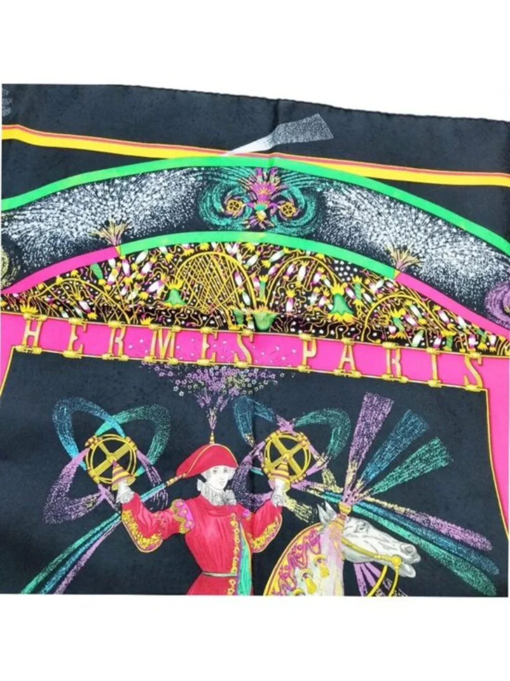 Authentic Hermès Paris Jeux de Paille Silk Scarf Carré 90 Multicolor